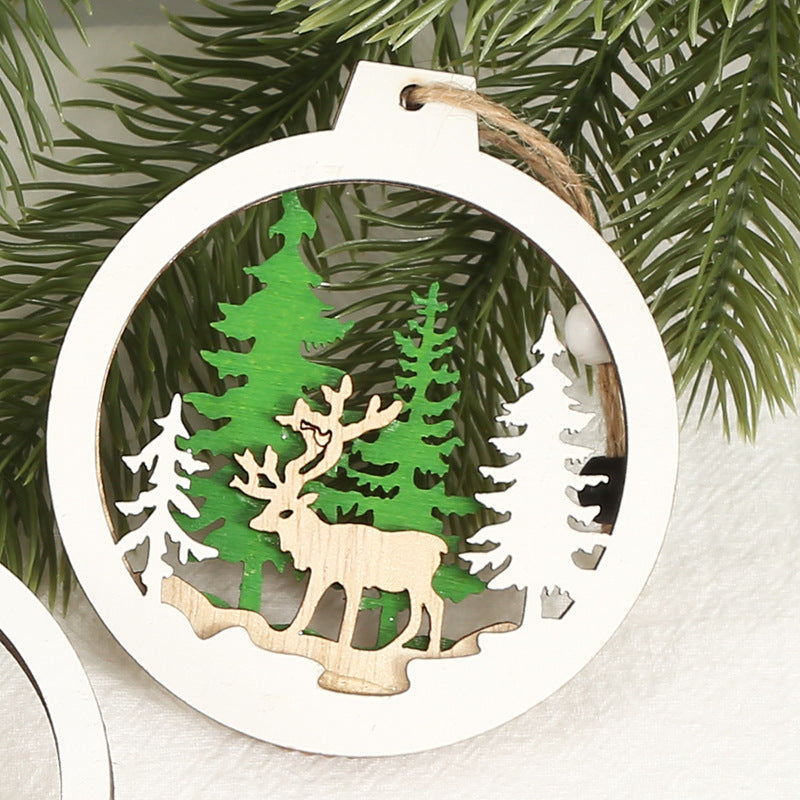 Creative Christmas Decorative Wood Products Small Pendant