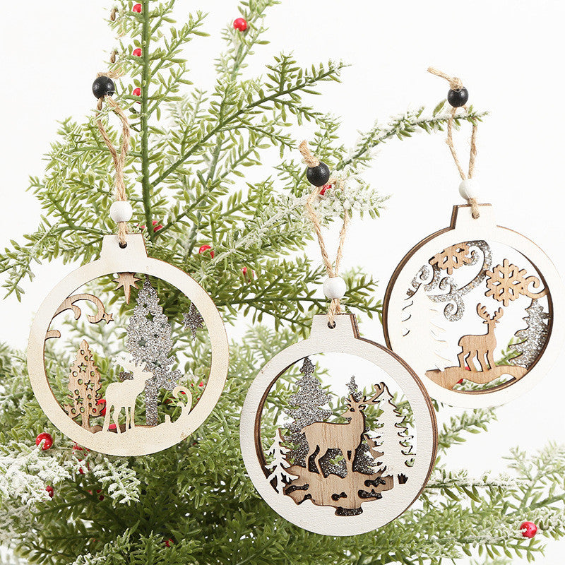 Creative Christmas Decorative Wood Products Small Pendant