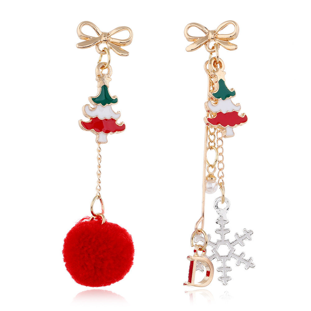 European And American Christmas New Products Earrings Creative Christmas Snowflake