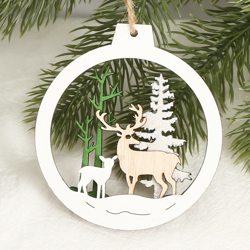 Creative Christmas Decorative Wood Products Small Pendant