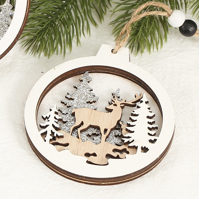 Creative Christmas Decorative Wood Products Small Pendant